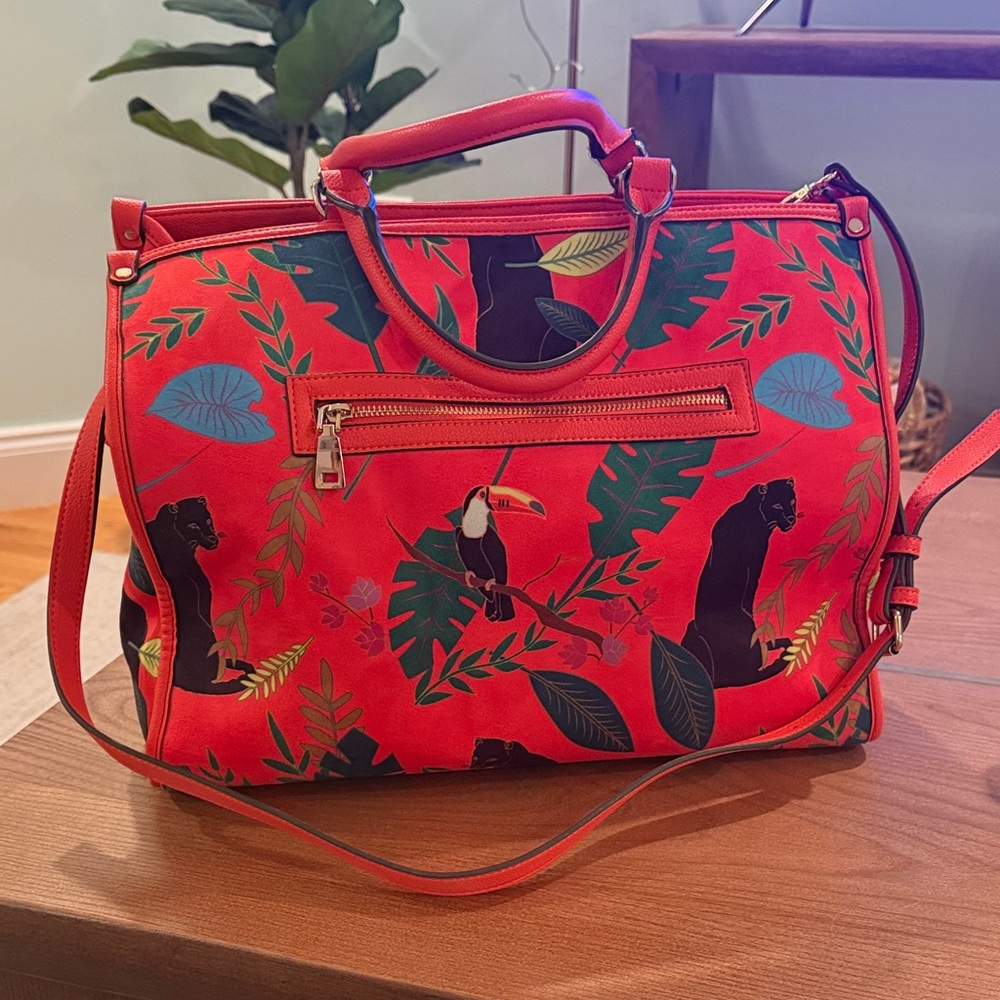 INC International Concepts Red Tropical Travel Bag